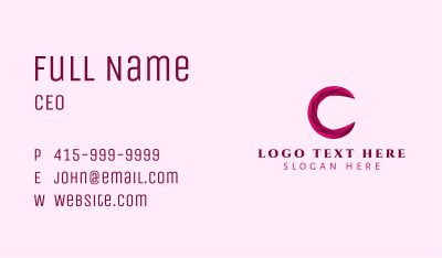 Gradient Decor Letter C Business Card Image Preview