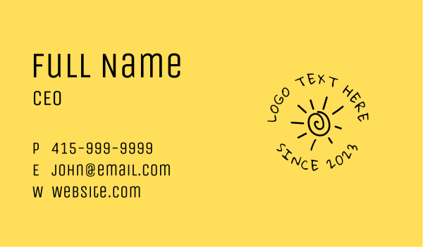 Black Yellow Sun Business Card Design Image Preview