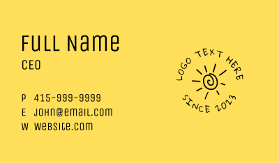 Black Yellow Sun Business Card Image Preview