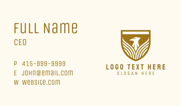 Eagle Military Shield Business Card Design Image Preview
