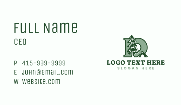 Outdoor Camping Pine Business Card Design Image Preview