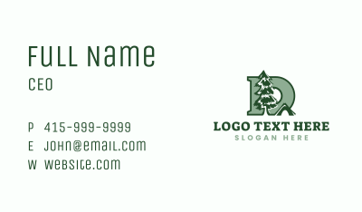 Outdoor Camping Pine Business Card Image Preview