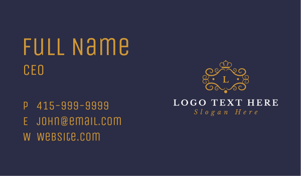 Luxe Golden Letter Business Card Design Image Preview