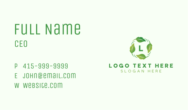 Nature Leaf  Eco Business Card Design Image Preview