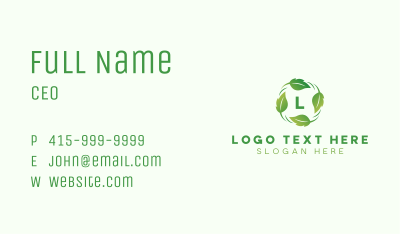 Nature Leaf  Eco Business Card Image Preview