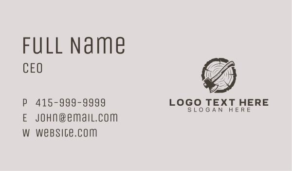 Wood Axe Woodwork Business Card Design Image Preview
