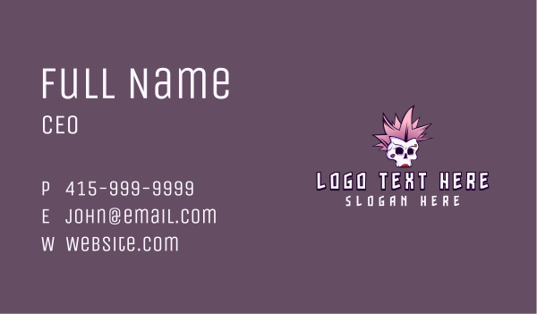 Punk Girl Skull Business Card Design Image Preview