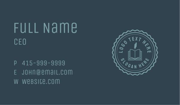 Reading Writing Education Business Card Design