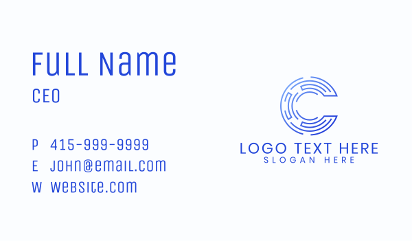 Technology Program Letter C Business Card Design Image Preview