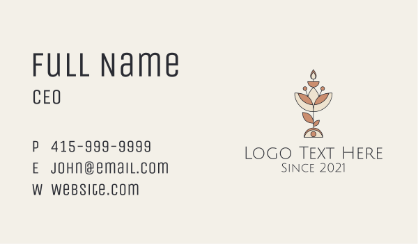 Flower Plant Candle  Business Card Design Image Preview