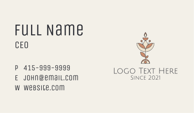 Flower Plant Candle  Business Card Image Preview