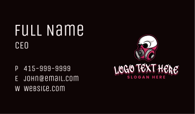 Toxic Skull Gas Mask Business Card