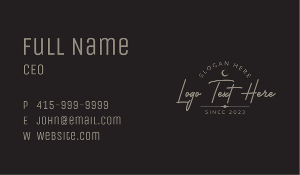 Celestial Fashion Wordmark Business Card Design Image Preview