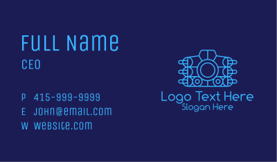 Blue Tech Camera Business Card Image Preview