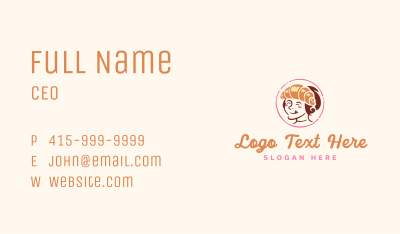 Croissant Girl Bakery Business Card Image Preview