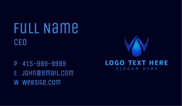 Liquid Drop Letter W Business Card Design Image Preview