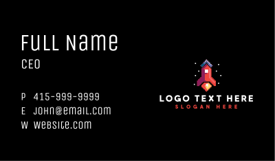 Space Rocket Pixel Business Card Image Preview