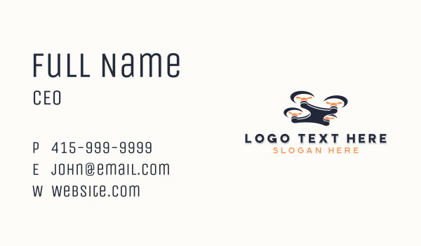 Quadrotor Aerial Drone Business Card Design Image Preview