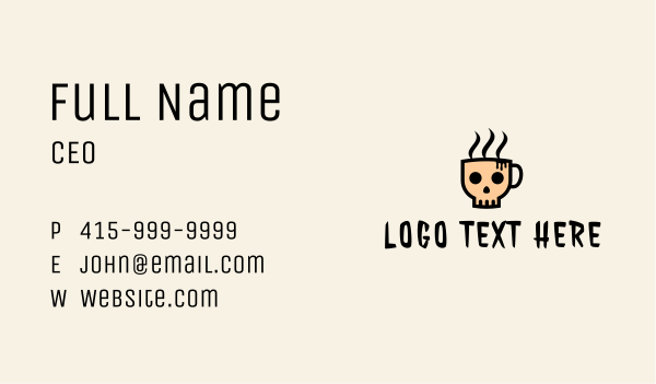 Skeleton Coffee Bar  Business Card Design Image Preview