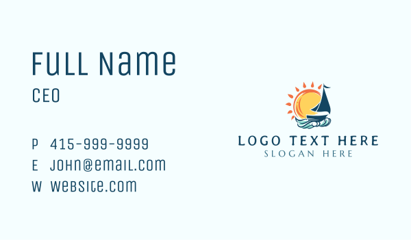 Sail Boat Ocean Wave Business Card Design Image Preview