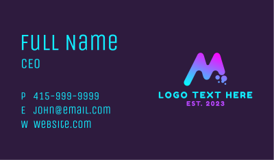 Modern Application Letter M  Business Card Image Preview