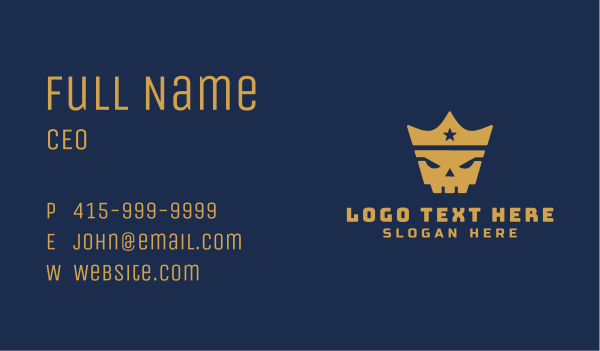 Gold Crown Skull King Business Card Design Image Preview