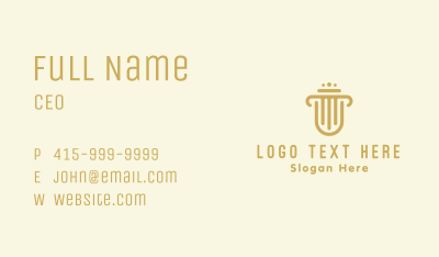 Column Pillar Shield Business Card Image Preview