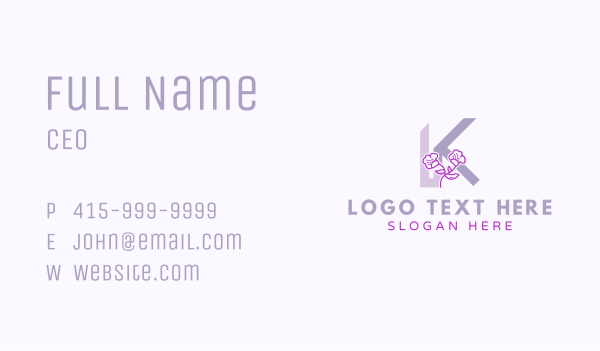 Floral Makeup Letter K Business Card Design Image Preview