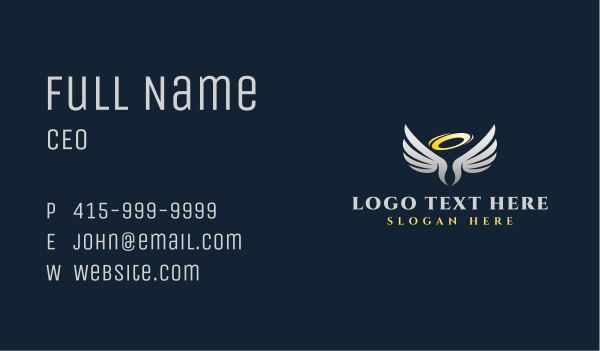 Cherub Halo Wings Business Card Design Image Preview