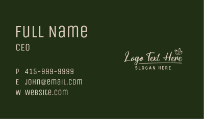 Strawberry Script Wordmark Business Card Image Preview