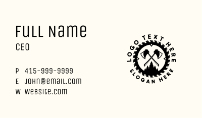 Axe Saw Carpentry Business Card Image Preview