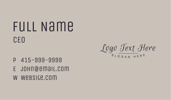Script Company Wordmark Business Card Design Image Preview