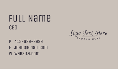 Script Company Wordmark Business Card Image Preview