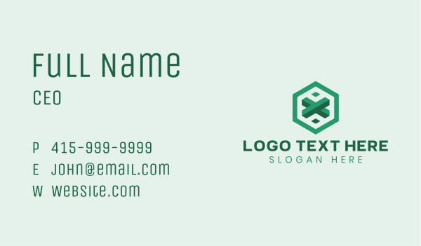 Green Letter X Emblem  Business Card Design Image Preview