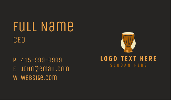 Djembe Drum Instrument Business Card Design Image Preview