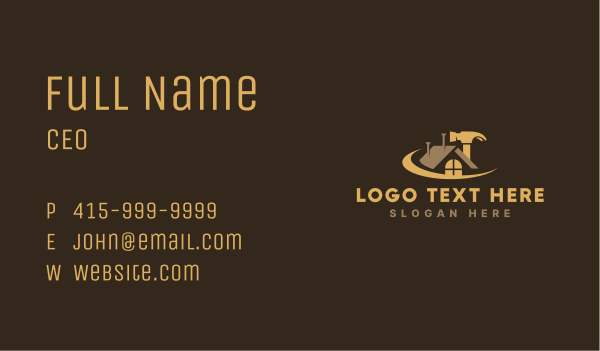 Handyman Hammer House Business Card Design Image Preview