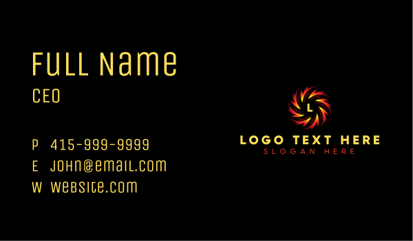 Flame Spiral Whirl Business Card Design Image Preview