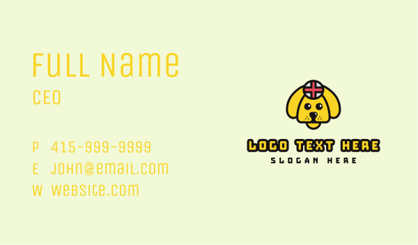 Veterinary Yellow Dog Business Card Design Image Preview