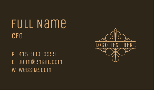 Tailor Needle Dressmaker Business Card Design Image Preview