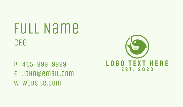 Green Fish Emblem  Business Card Design Image Preview