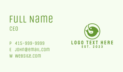 Green Fish Emblem  Business Card Image Preview