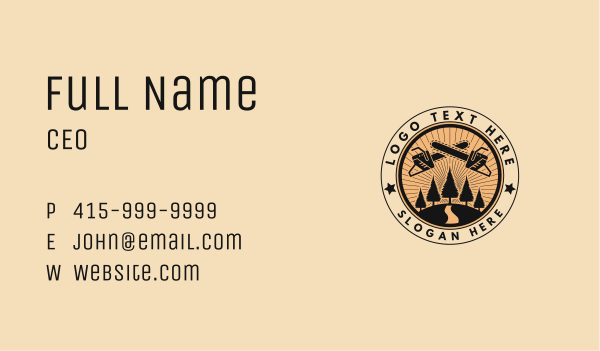 Tree Chainsaw Forestry Business Card Design Image Preview