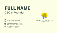 Sunset Harbor Buildings Business Card Design