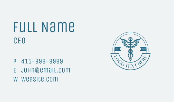 Pharmacy Medical Caduceus Business Card Design Image Preview