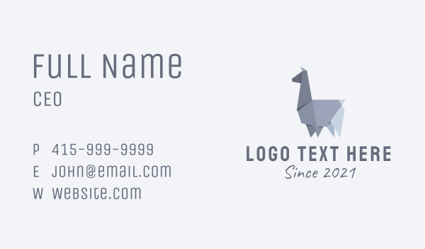 Grey Lamma Papercraft  Business Card Design Image Preview