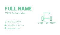 Green Sofa Lines Business Card Design