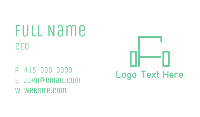 Green Sofa Lines Business Card Image Preview