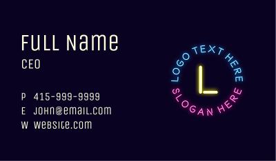 Neon Circle Badge Business Card Image Preview