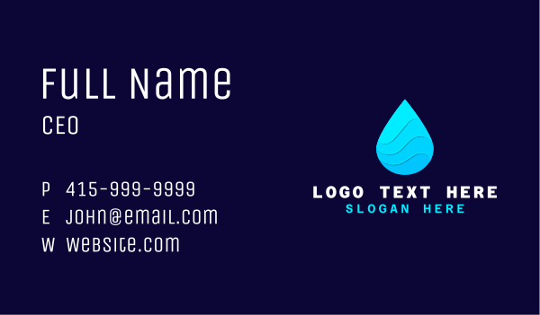 Water Sanitizer Drop Business Card Design Image Preview