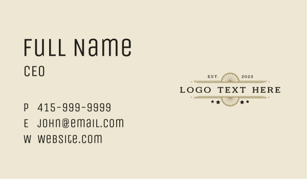 Classic Western Wordmark Business Card Design Image Preview